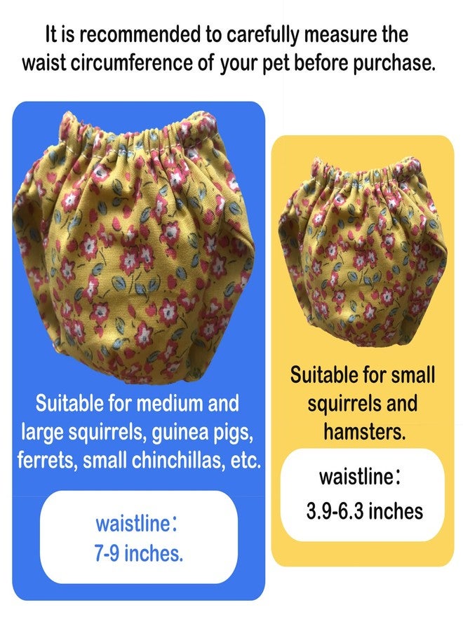 hokable 2PCS Small Pet Diapers,Adjustable Sugar Glider Diapers Climbing Diapers,Washable,Specially Designed for Use on Pet Squirrels Small Medium Guinea Pig. (Floral, M) - Image 4